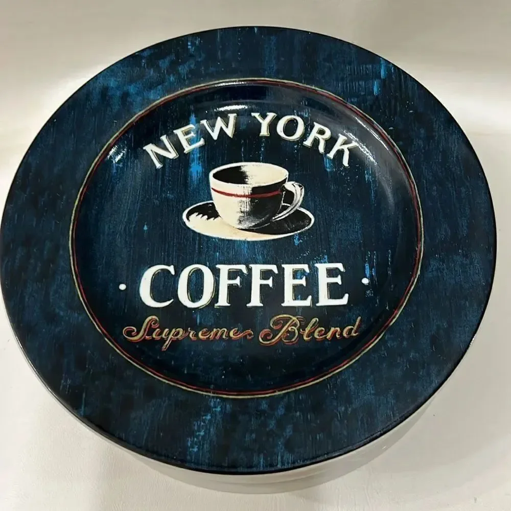 Sakura Coffee Break Plates set 4 Paris Cafe New York Caffe Expresso 8 In Round
